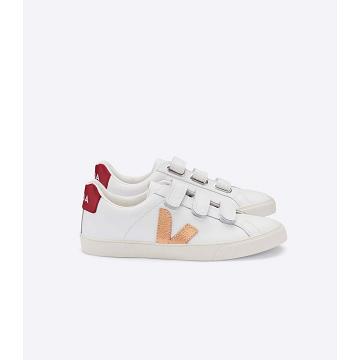 Αθλητικά Παπούτσια γυναικεια Veja 3-LOCK LEATHER White/Red | GR 607RVD